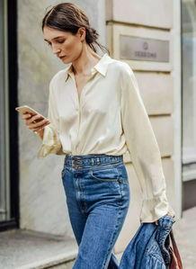 衬衫搭配图片女,衬衫与女生的优雅邂逅