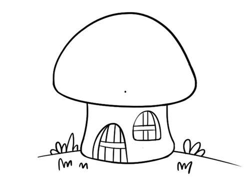 蘑菇房子简笔画图片大全,探索自然与创意的奇妙融合